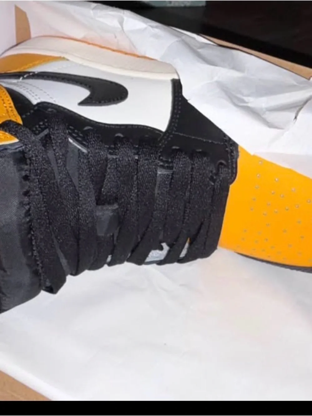 Jordan Men's High-Top Sneakers in Yellow, Black & White